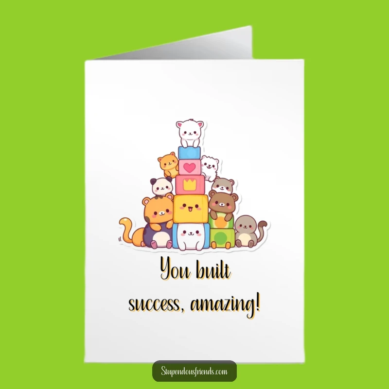 Free Printable Congrats Card: Animal Block Builders, Humorous Downloadable Gift