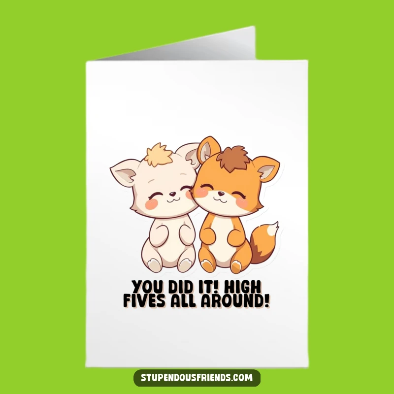 Free Printable Congrats Card Printable: Giggling Animals for Your Huge Achievement