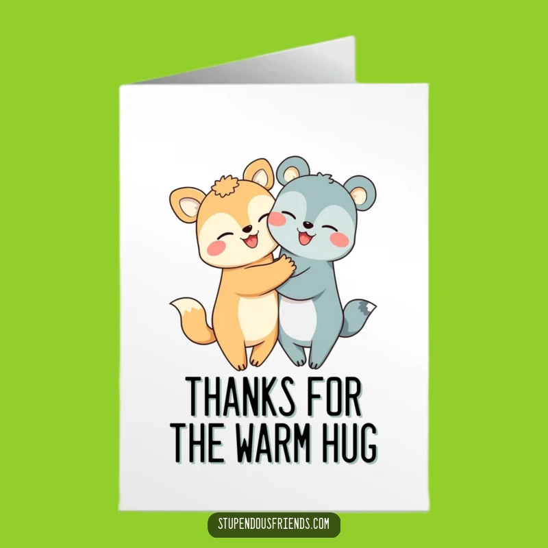 Express Thanks with a Hug: Free Printable Animal Card - Print at Home Gratitude