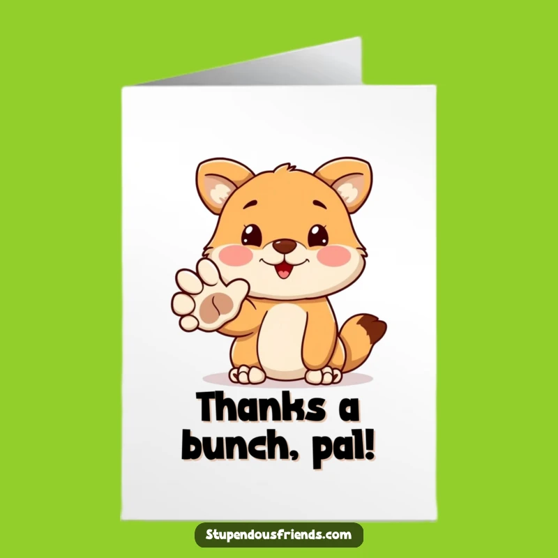 Free Printable Funny Thank You Card: Animal Paw of Gratitude, Delightful Downloadable Gift