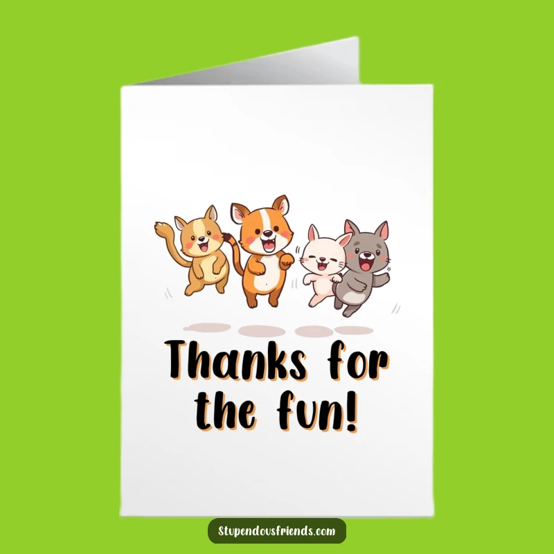 Free Printable Thank You Card: Animals Play Tag, Thank You!