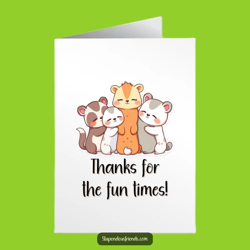 Free Printable Thank You Card: Animals Sharing Secrets - Sweet Thanks