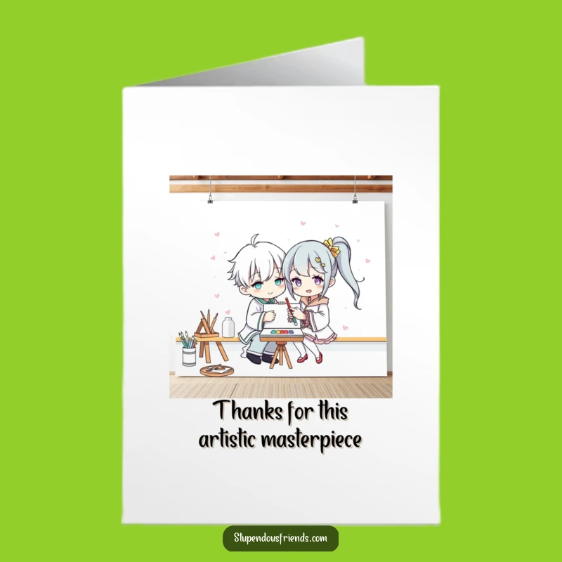 Free Printable Thank You Card: Funny Art Duo Thank You Downloadable Gift