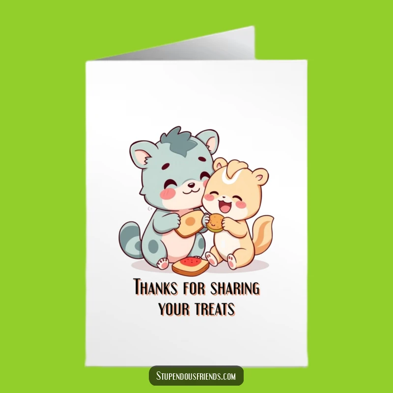 Free Printable Thank You Card: Funny Sharing Animals, Grateful Downloadable Gift