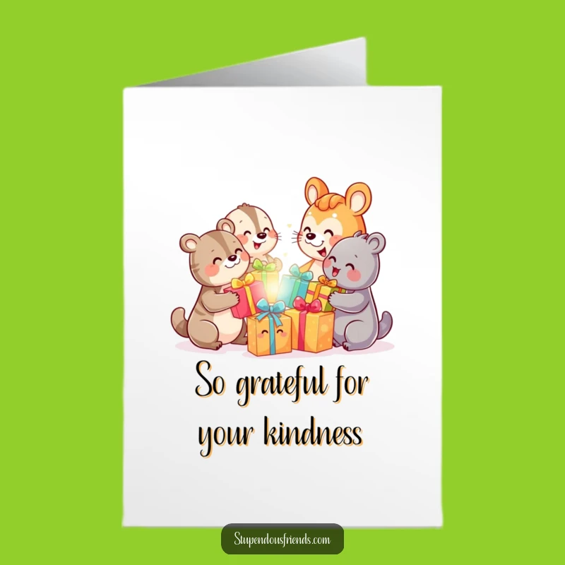 Free Printable Thank You Card: Grateful Animals, Gift Exchange, Heartfelt Thanks, Downloadable