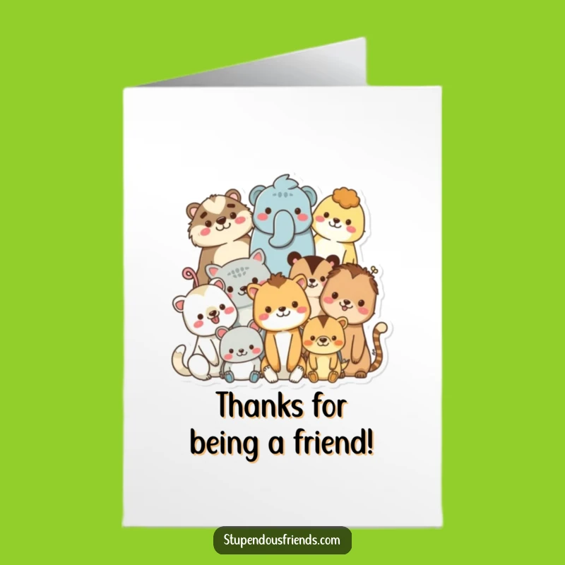Free Printable Thank You Card: Happy Animal Crew, Grateful DIY Downloadable Gift