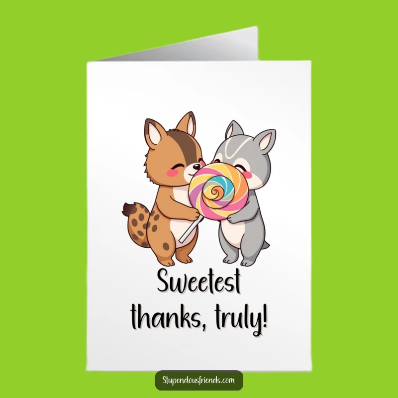 Free Printable Thank You Card: Lollipop Buddies, Sweet Downloadable Gratitude!