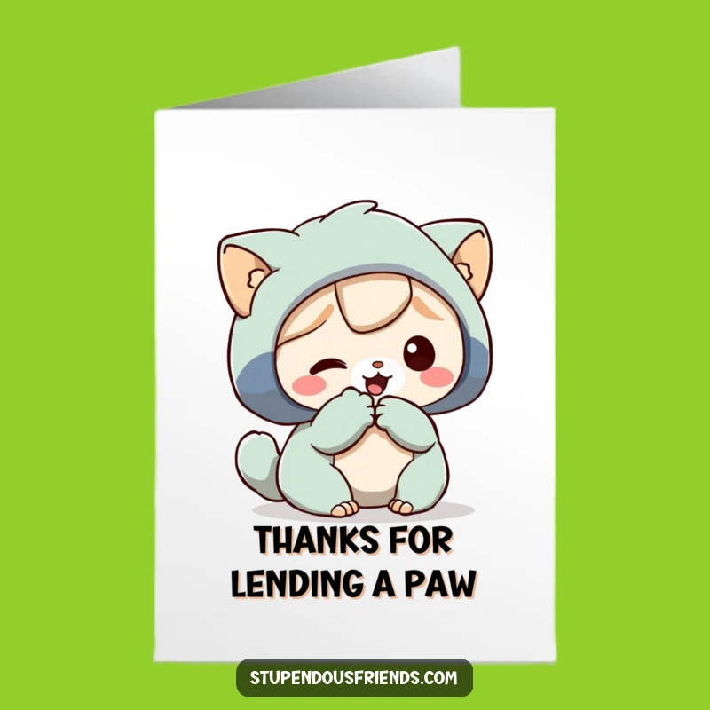 Free Printable Thank You Card: Funny Helping Paw, Downloadable & Print at Home