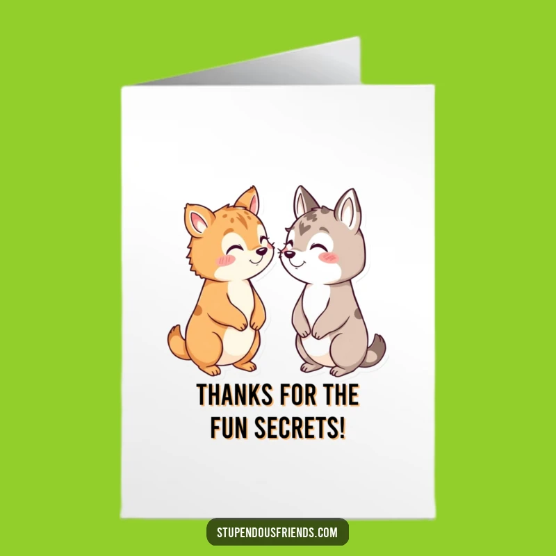 Free Printable Thank You Card: Secret Animal Friends - Funny DIY Downloadable Gratitude!