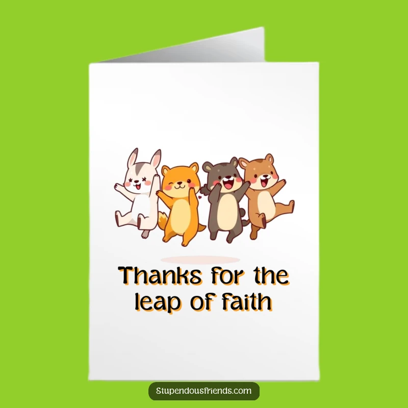 Free Printable Thank You Card: Hilarious Synchronized Animal Leap to Show Appreciation