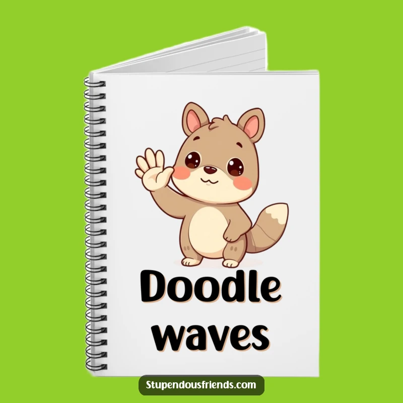 Funny Waving Animal Notebook: Jot Down Ideas with a Friendly Hello!
