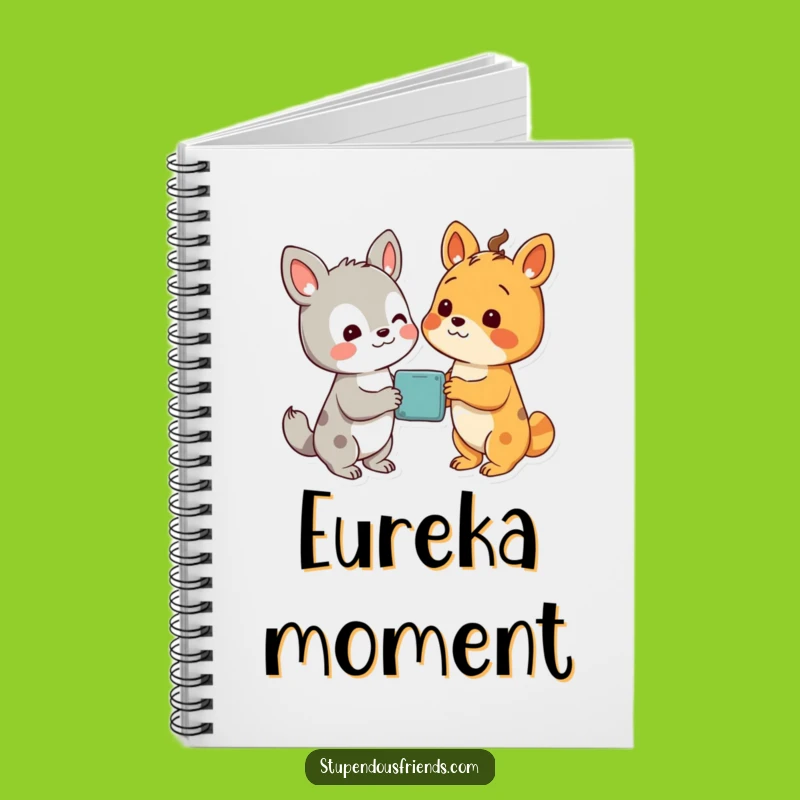 Record your findings with excitement with this funny notebook featuring friends discovering something new. A unique funny gift for thinkers.
