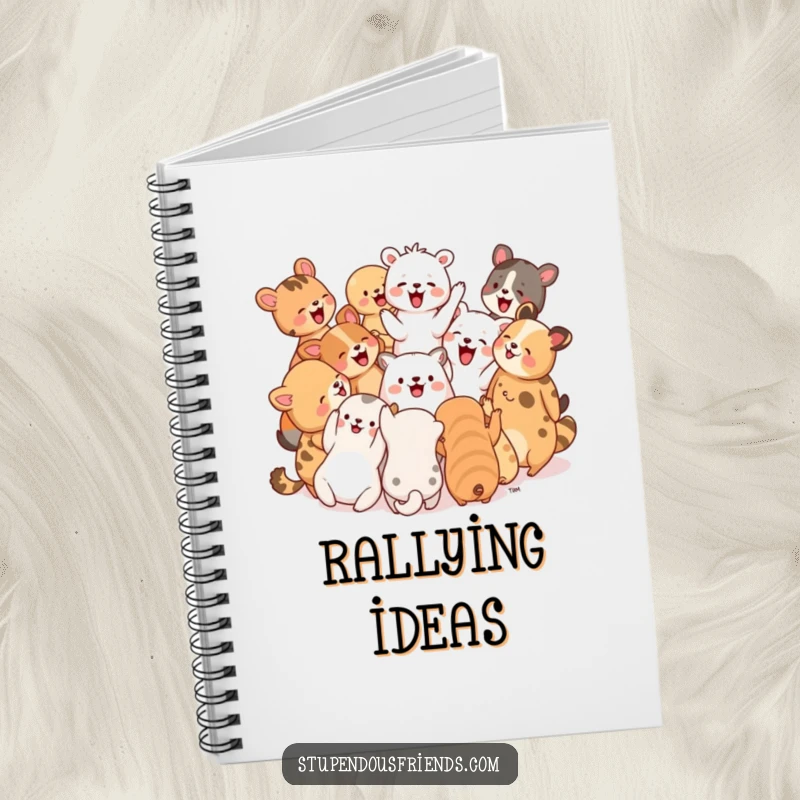 Funny Notebook: Animals in a circle cheering and laughing together, ideal for capturing happy moments and ideas.