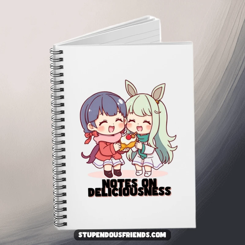 Funny Notebook: A character shares a delicious treat with a happy friend. This funny journal is perfect for notes and memories.
