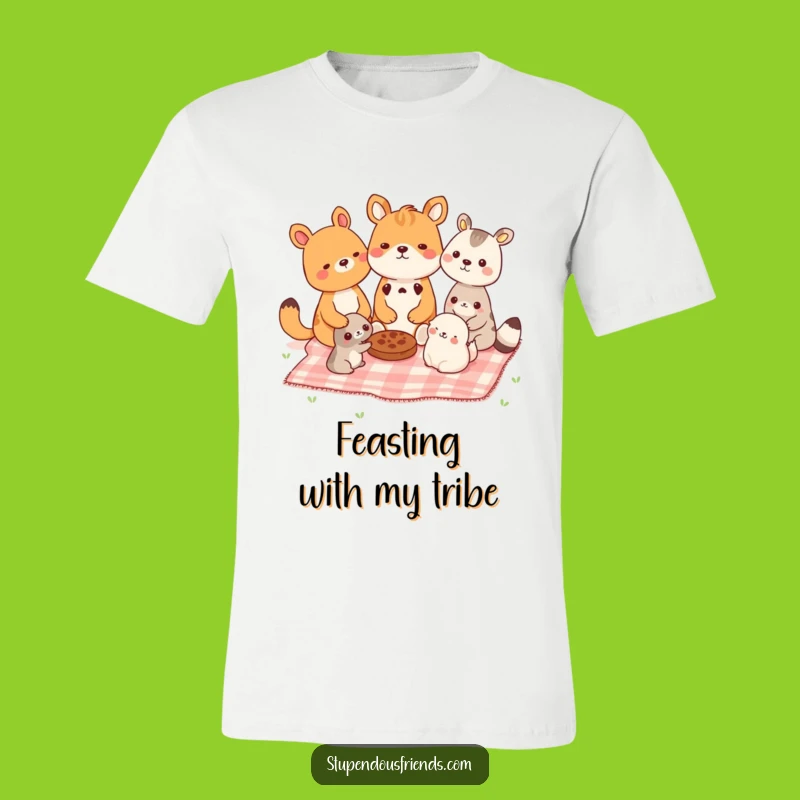 Funny Picnic Animal Tee - Joyful Sharing, Perfect Gift for Outdoor Lovers