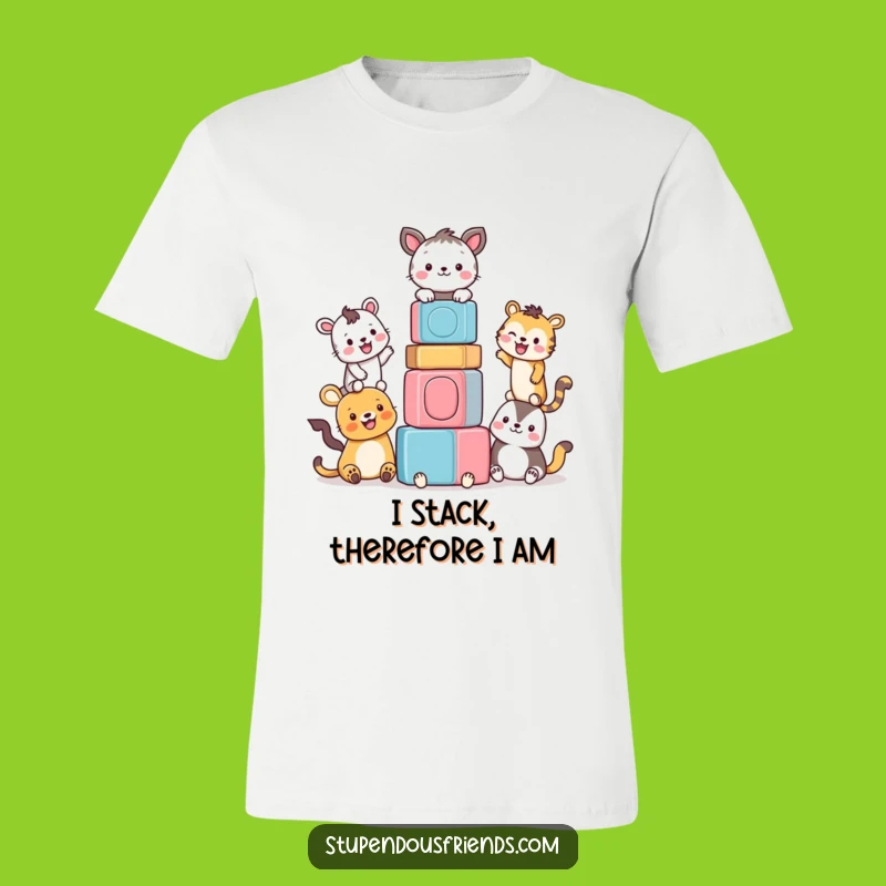 Funny Animal Block Builders Tee: Comical Construction for Your Wardrobe