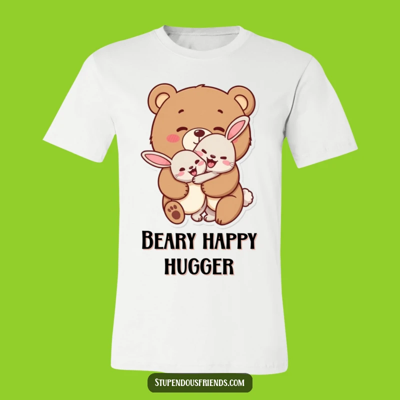 Funny Bear Hug T-Shirt: Cheerful Hugging Animals, Cute & Funny Gift Tee