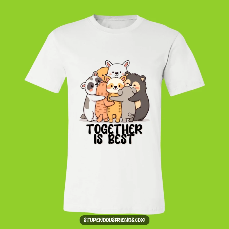 Funny Huddle Together T-Shirt: Animal Friendship Design, Cozy & Heartwarming Funny Gift Tee