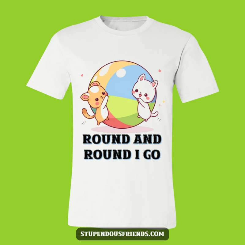 Funny Kawaii Animal Chase T-Shirt: Hilarious Playful Characters Graphic Tee for Fun Lovers