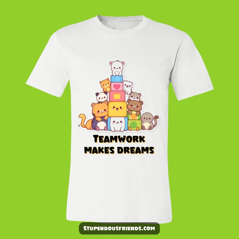 Funny Animal Block Builders Tee - Hilarious Collaboration, Perfect Gift for Kids