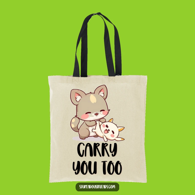 Funny Helping Tote Bag: Carry Support! Whimsical Friendship Gift.