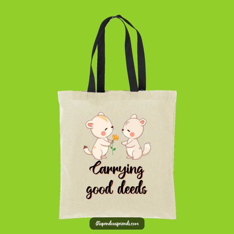 Funny Animal Flower Offering Tote Bag - Carry Kindness Everywhere