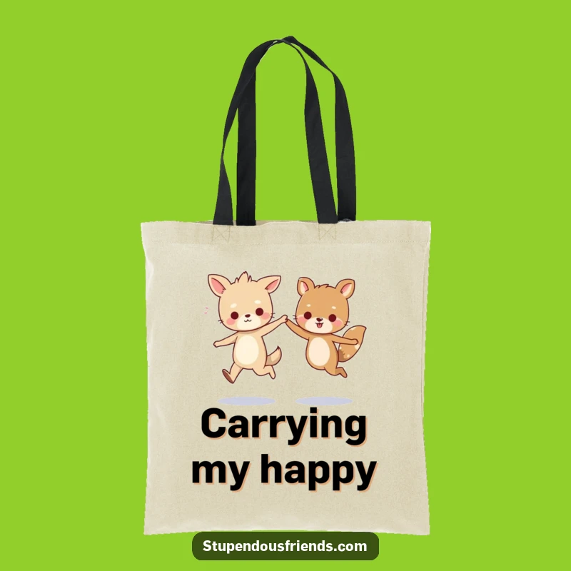 Funny Animal Friends Skipping Tote Bag: Carry Your Funniest Items in Style!