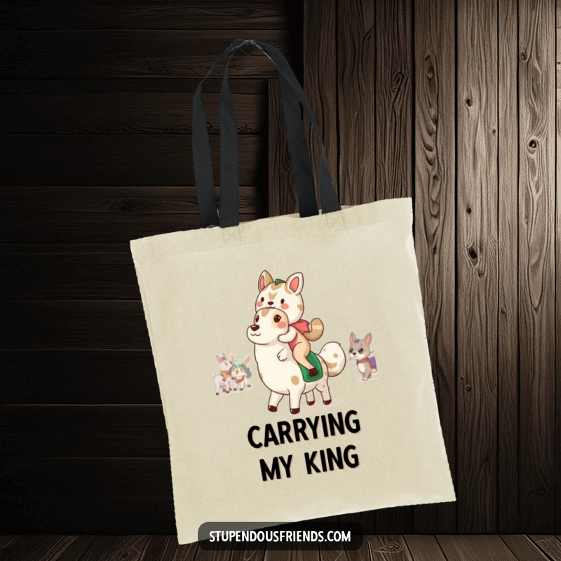 Funny Tote Bag: An animal parade illustration on a tote, showing funny characters having a joyful procession, perfect for daily use.