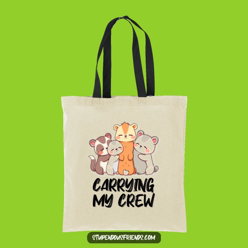 Funny Animal Secret Gang Tote Bag - Friends Giggling Shopping Gift