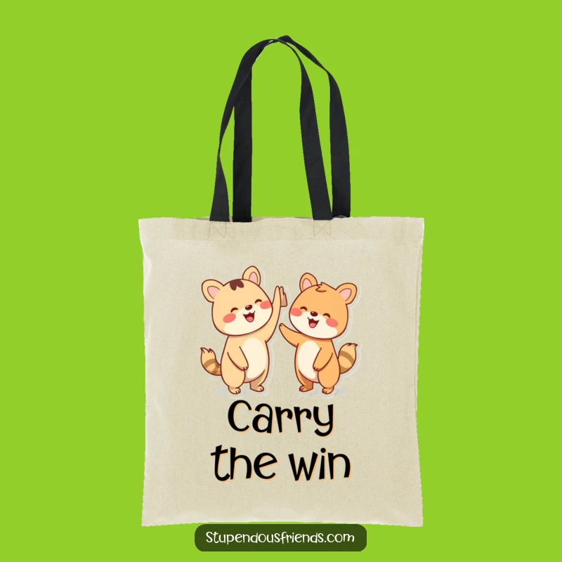 Funny High Five Tote Bag: Carry Your Victories! Whimsical Duo Gift.