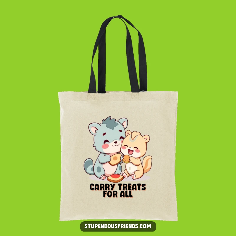 Funny Sharing Animal Friends Tote Bag: Carry Kindness Everywhere