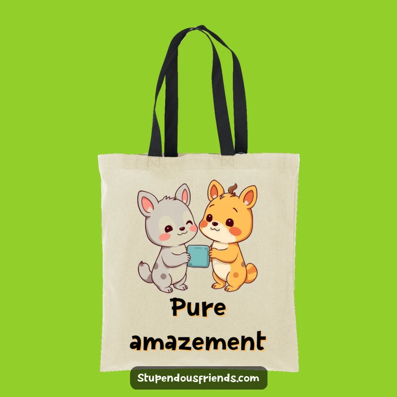 Carry your finds with excitement with this funny tote bag showing friends discovering something new. A practical and funny gift.