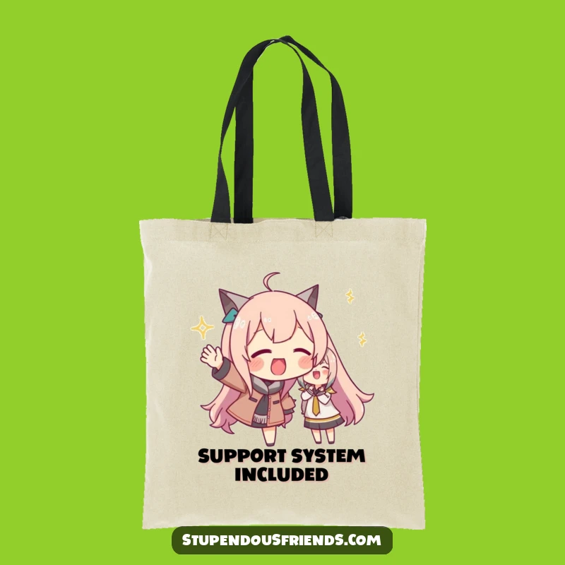 Funny Cheer On The Go Tote Bag: Character Cheers Enthusiastically, Carry Your Support